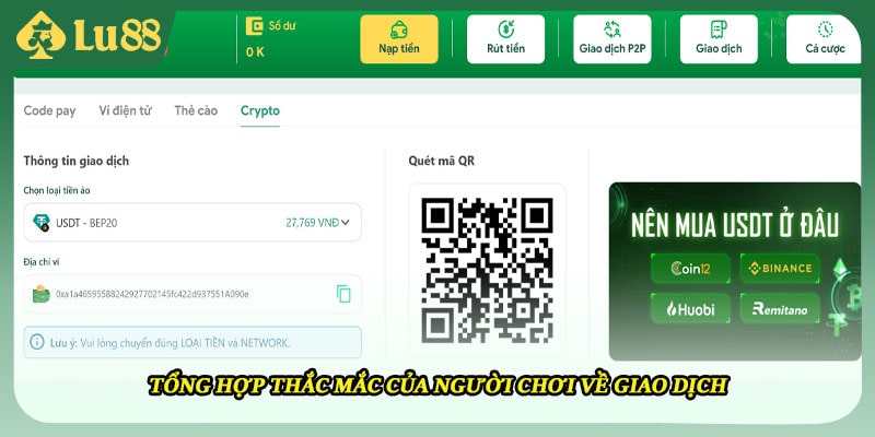 Tổng hợp thắc mắc của người chơi về giao dịch